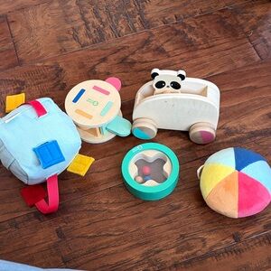 Kiwi Co Colorful Wooden and Fabric Kids Toy Set